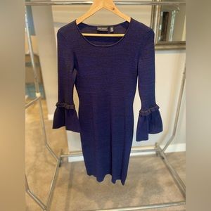 Navy blue long sleeve dress. Size S. Nina Leonard.